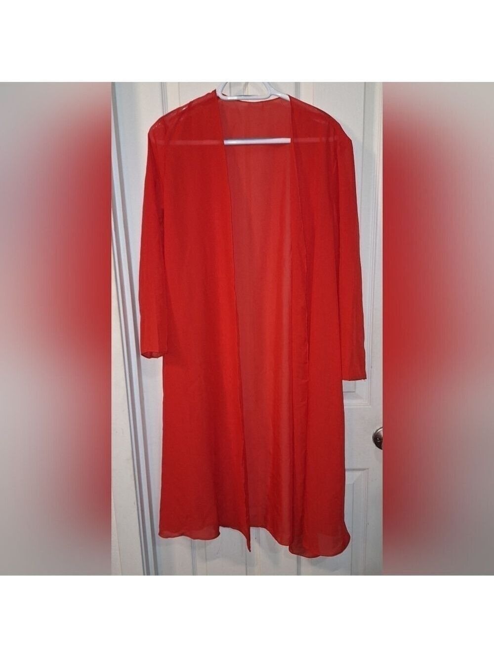 Red Sheer Open Cardigan